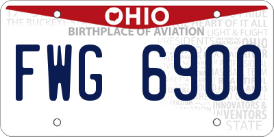 OH license plate FWG6900