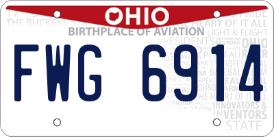 OH license plate FWG6914