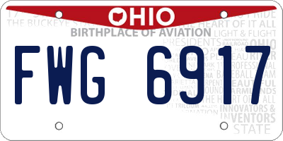 OH license plate FWG6917