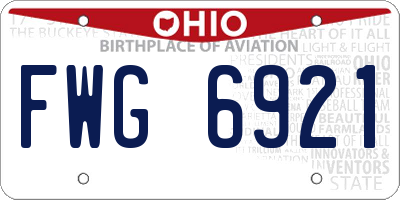 OH license plate FWG6921