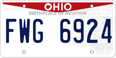 OH license plate FWG6924