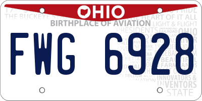 OH license plate FWG6928