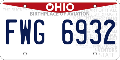 OH license plate FWG6932