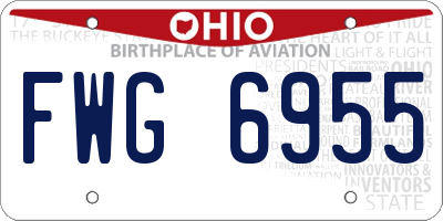 OH license plate FWG6955