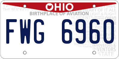 OH license plate FWG6960