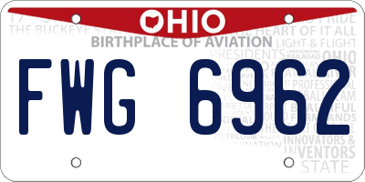 OH license plate FWG6962