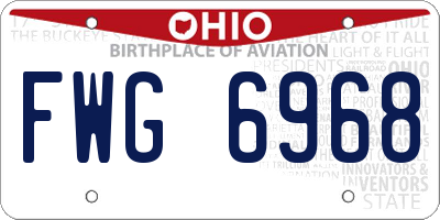 OH license plate FWG6968