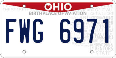 OH license plate FWG6971
