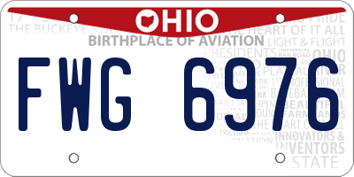 OH license plate FWG6976