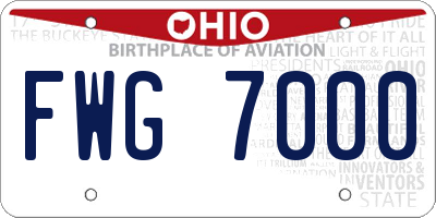 OH license plate FWG7000