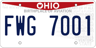 OH license plate FWG7001
