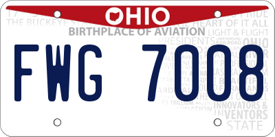 OH license plate FWG7008