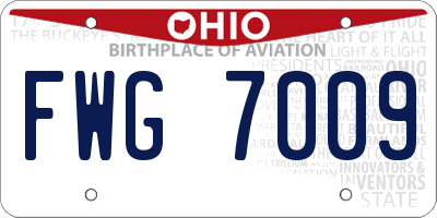 OH license plate FWG7009