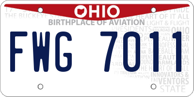 OH license plate FWG7011