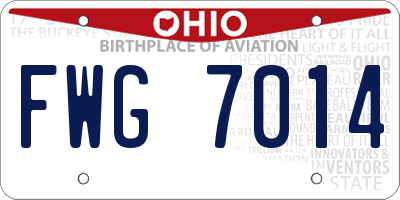 OH license plate FWG7014