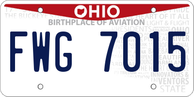 OH license plate FWG7015