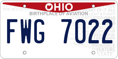 OH license plate FWG7022