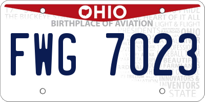 OH license plate FWG7023
