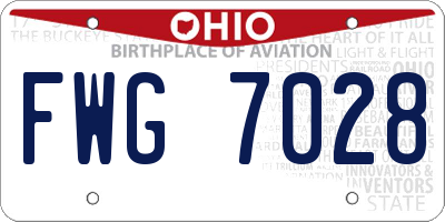 OH license plate FWG7028