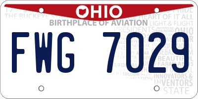 OH license plate FWG7029