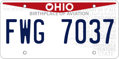 OH license plate FWG7037
