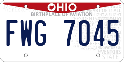 OH license plate FWG7045
