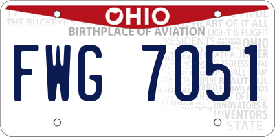 OH license plate FWG7051
