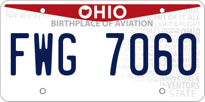 OH license plate FWG7060