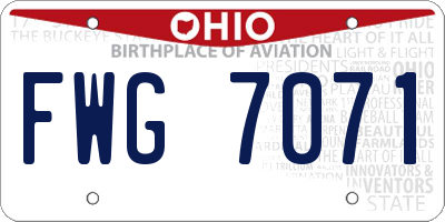 OH license plate FWG7071