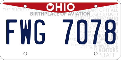 OH license plate FWG7078