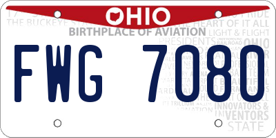 OH license plate FWG7080