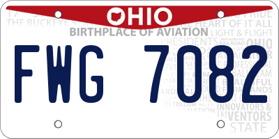 OH license plate FWG7082