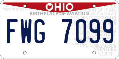 OH license plate FWG7099