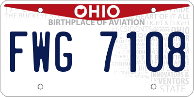 OH license plate FWG7108