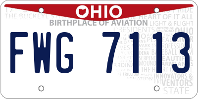 OH license plate FWG7113