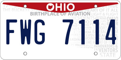 OH license plate FWG7114