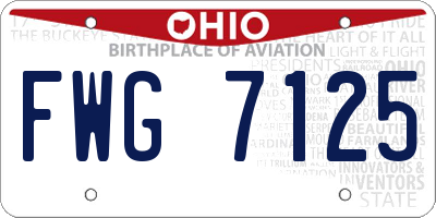 OH license plate FWG7125