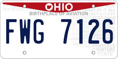 OH license plate FWG7126