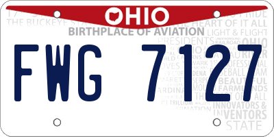 OH license plate FWG7127