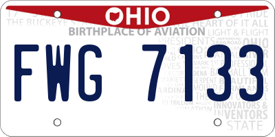 OH license plate FWG7133