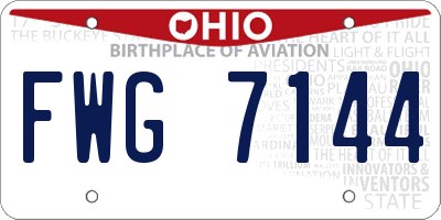 OH license plate FWG7144