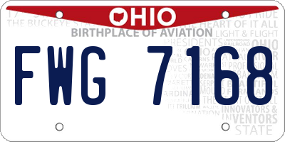 OH license plate FWG7168