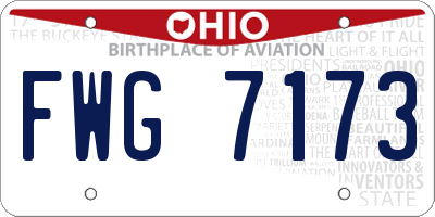 OH license plate FWG7173