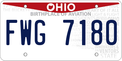 OH license plate FWG7180