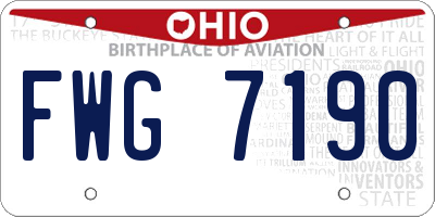 OH license plate FWG7190