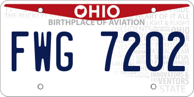 OH license plate FWG7202