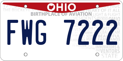 OH license plate FWG7222