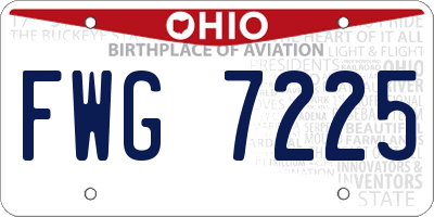 OH license plate FWG7225