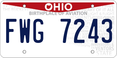 OH license plate FWG7243