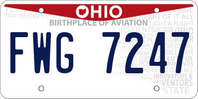 OH license plate FWG7247